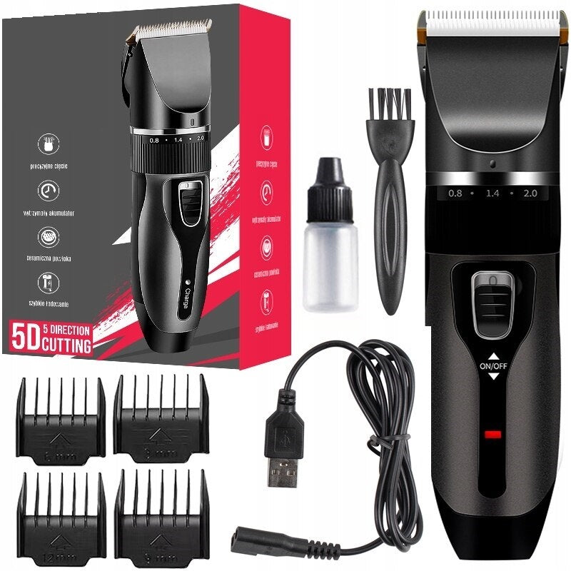 Aparat de tuns profesional pentru cani cu acumulator, lama titan + ceramica, incarcare USB, culoare Neagra, model AVX-WT-BLACK-T10 Aparat de tuns profesional pentru cani cu acumulator, lama titan + ceramica, incarcare USB, culoare Neagra, model AVX-WT-BLACK-T10